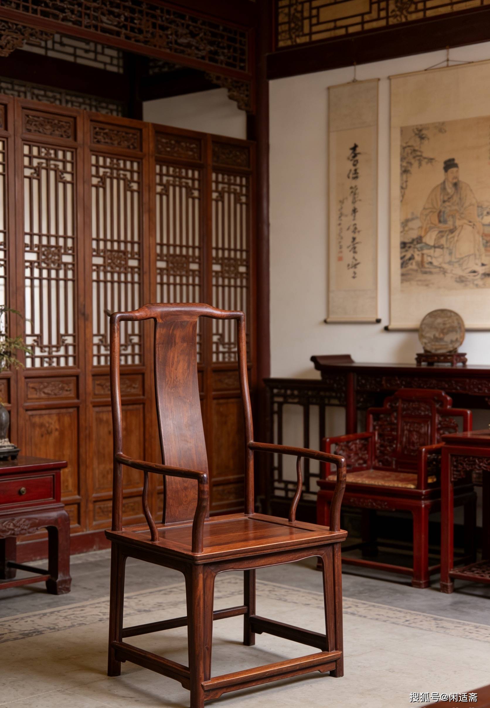 原創收藏級，明式文人雅器，黃花梨老料南官帽椅